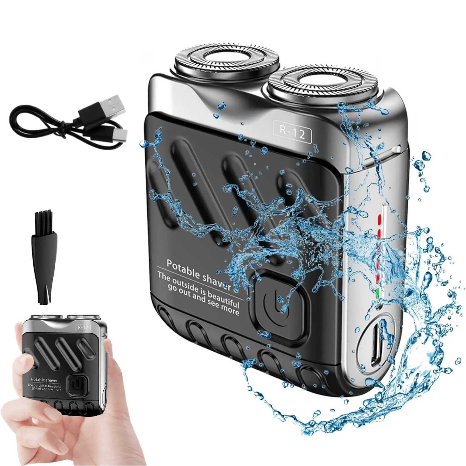 Portable Compact Mini Electric Shaver - USB Rechargeable, Cordless, Magnetic Shaver Head, Lightweight Comfort Steel, Beard Care Product, New Year Gift, Hair Cutting Machines