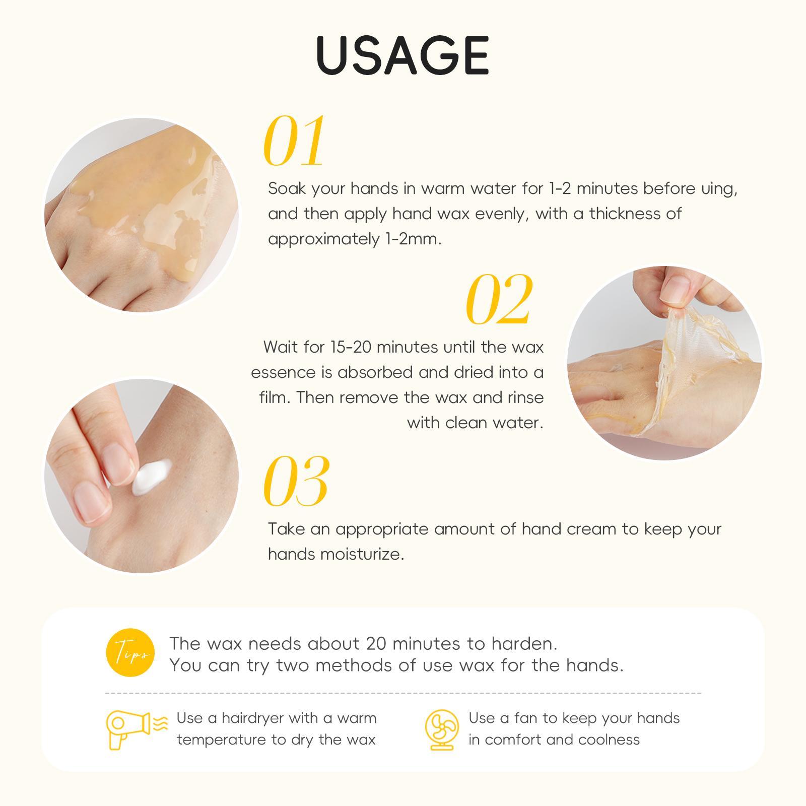 Milk Honey Hand Wax, 3 Counts/set Moisturizing Hand Mask, Hydrating Waxing Kit for Hand, Summer Skin Care Products, Gentle Skincare Products