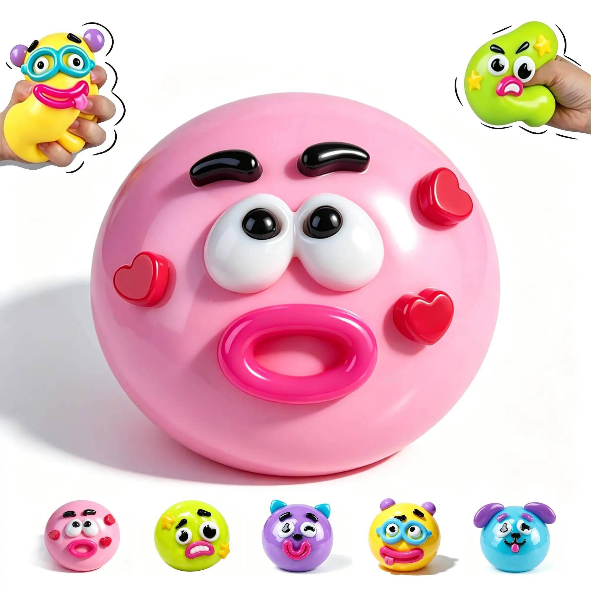 NEW Smushers Squishy - Curiosities Smushers Dog Face Swap Squishy Soft Moldable Cute Slow Rise Relaxing Sensory Fidget Relief Anxiety Stress Fun Desk Accessory for Adults