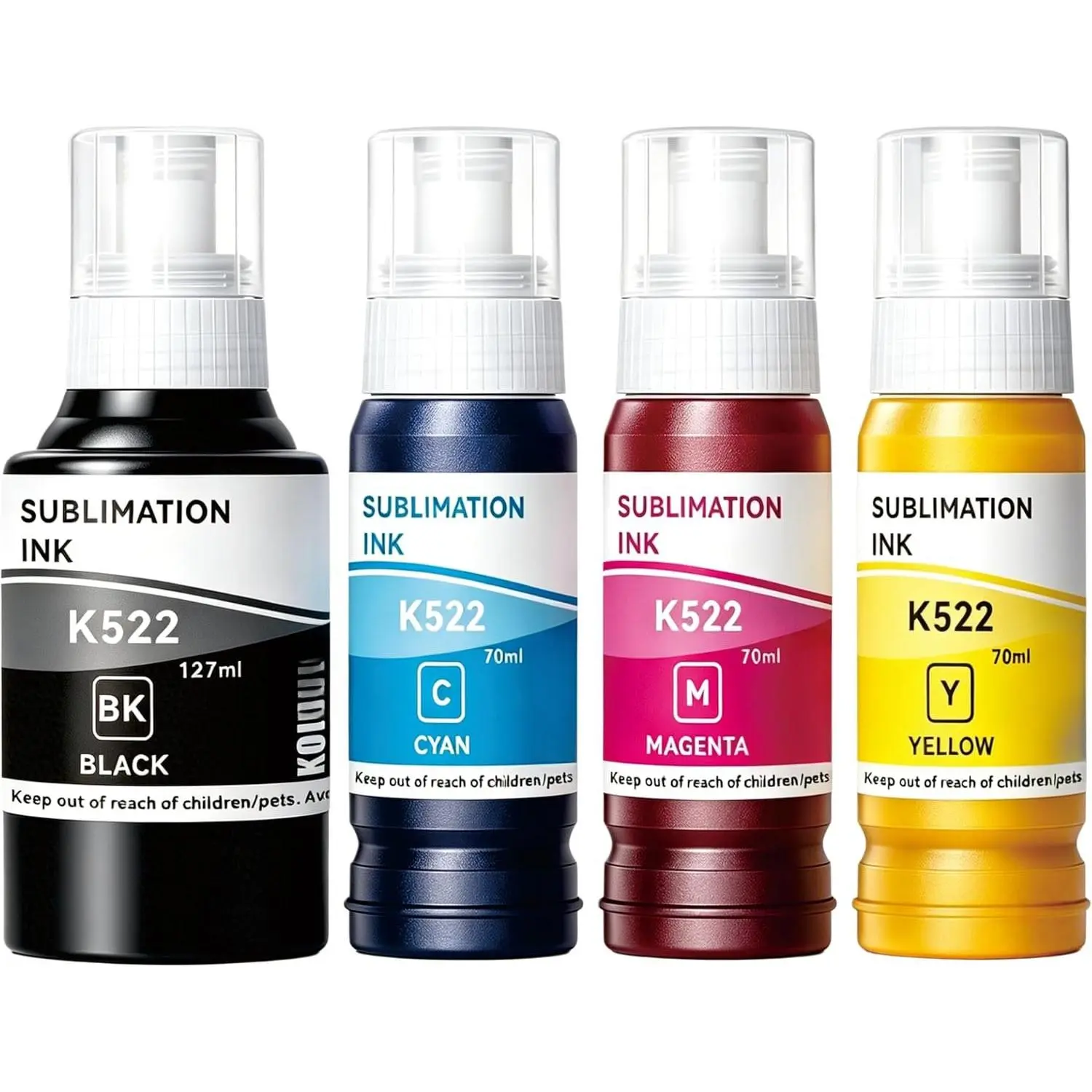 Sublimation Ink Compatible for Epson Ecotank 2800, 522 502 (127/70 mL) | Sublimation Ink for Epson Ecotank ET-2800 ET-2803 ET-4800 ET-2400 ET-2720 Heat Transfer  Mugs/T-Shirts 70ML Refill
