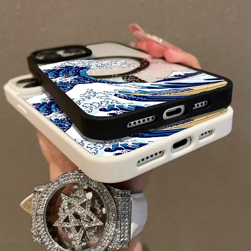 Premium Magnetic Phone Case for iPhone11/12/13/14/15/16/17/promax The Great Wave Off Kanagawa y2k cased MagSafe Ready, Anti-Fall, Springtok and Ultra-Thin Design |       Perfect for Everyday Use Protector Screen Protector, Accessories, Smartphone, Silicon