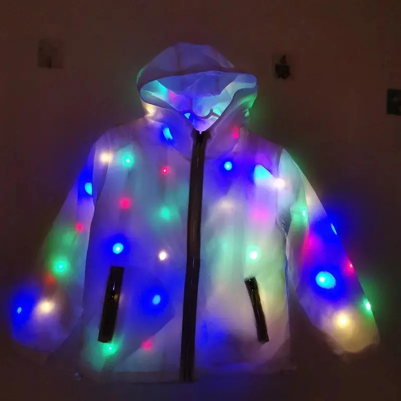 Led Luminous Costumes Dance DJ Nightclub Stage Street Dance Costume Ghost Step Dance Lights Suits Cool Light Jacket Coat Pants