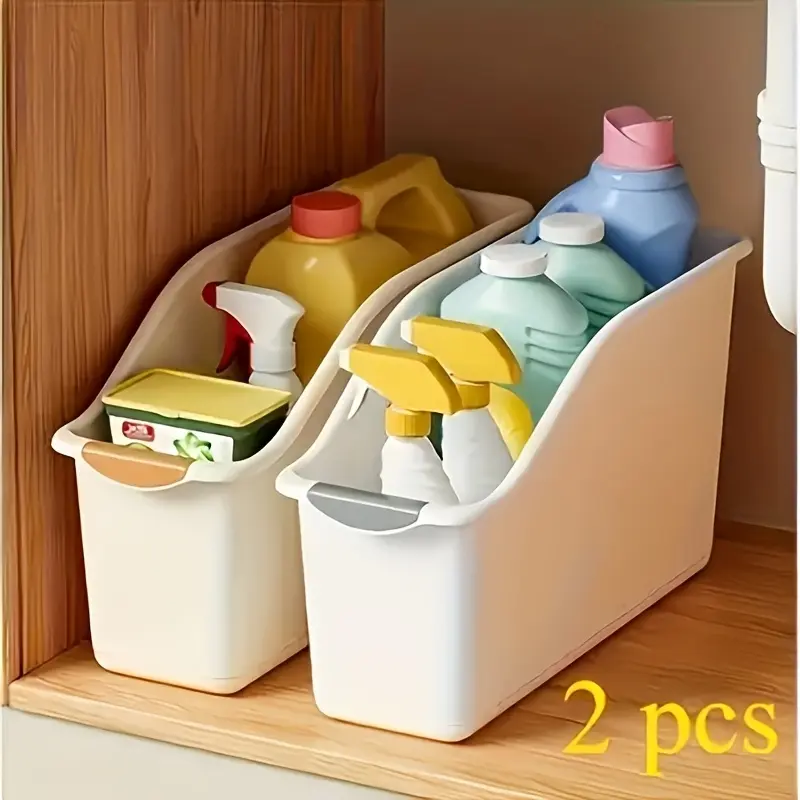 2PCS Kitchen Storage Box, Household Large Capacity Storage Box, Storage Cabinet Multifunctional Storage Box, Storage Box, Pull-out Miscellaneous Sorting and Storage Box