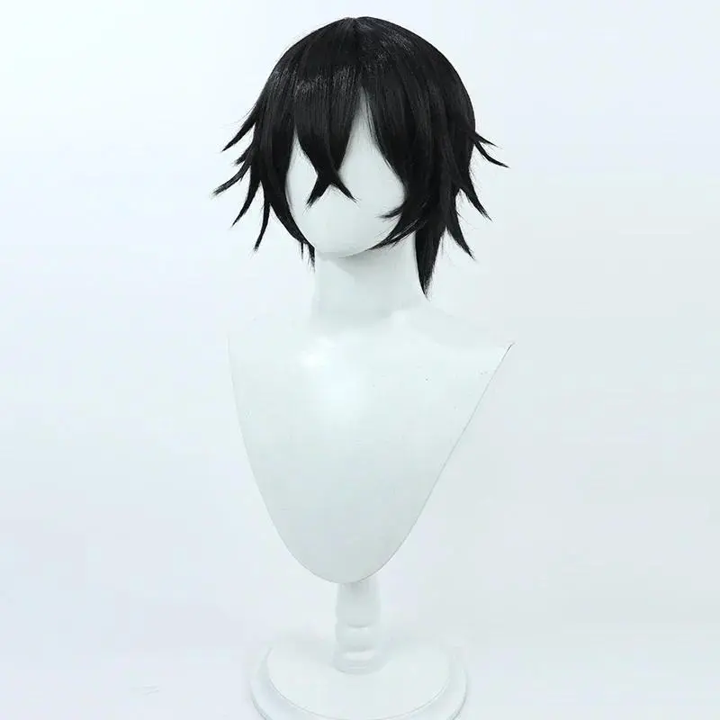 Anime Ulquiorra Cifer Cosplay Wig Short Black Synthetic Hair Heat Resistant Halloween Carnival Role Play Party Wigs