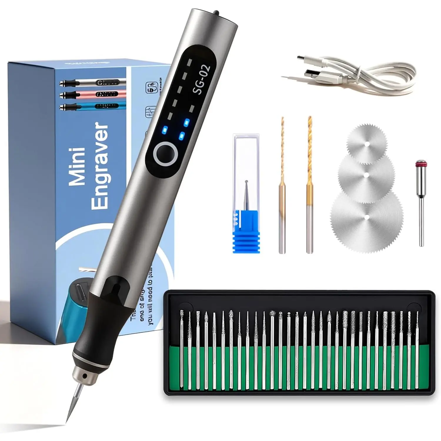 USB Rechargable Engraving Machines Pen with 35bits,Mini Electric Engraver Etching Machines Engraved Jewelry Stone Wood Resin