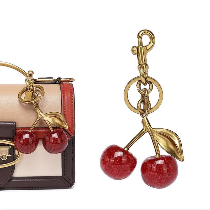 Nine styles of crystal cherry pendants, suitable for coach bags, women's handbags, shoulder bags, and keychain accessories anniversary,wedding Stylish Playful Charm Backpack Charm purse accessories bag charm