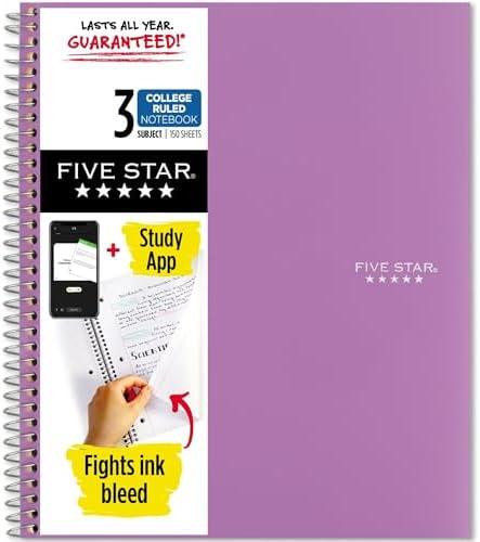 Spiral Notebooks, 3, 1Subject, College Ruled Paper, x 101/2", 70 Sheets per Notebook, Assorted Pastel Colors Spiral Notebooks for School
