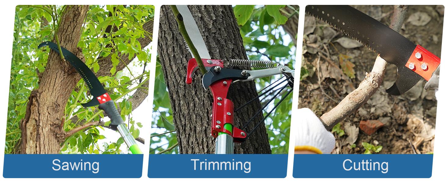 30 Feet Tree Pole Pruner Manual Branches Trimmer Tree Branch Garden Tools Loppers Hand Pole Saws Extendable Height