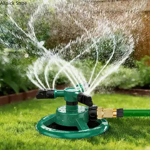 360° Rotating Lawn Sprinkler, Automatic Garden Watering System with Large Area Coverage, Adjustable Heavy Duty Yard Sprinkler for Lawn Care, Backyard Irrigation and Outdoor Cooling, High Efficiency Water Saving Sprayer for Gardens, Grass and Landscaping
