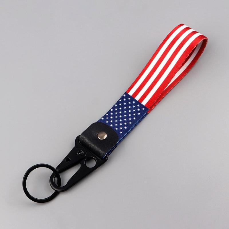 American Flag Keychain Stars and Stripes Car Key Holder in Durable Polyester Patriotic Fashion Accessory for Men and Women Great Winter Gift Idea Practical and Stylish