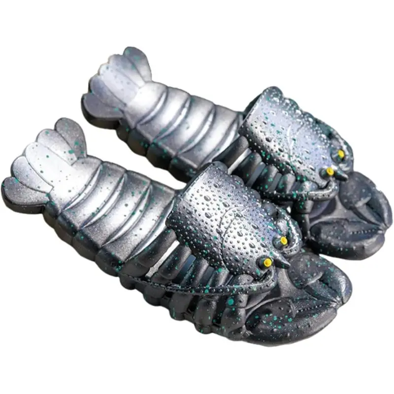 Lobster Flip Flops - Slipper & Slide Pool Beach Shower Shoes in Deep Red