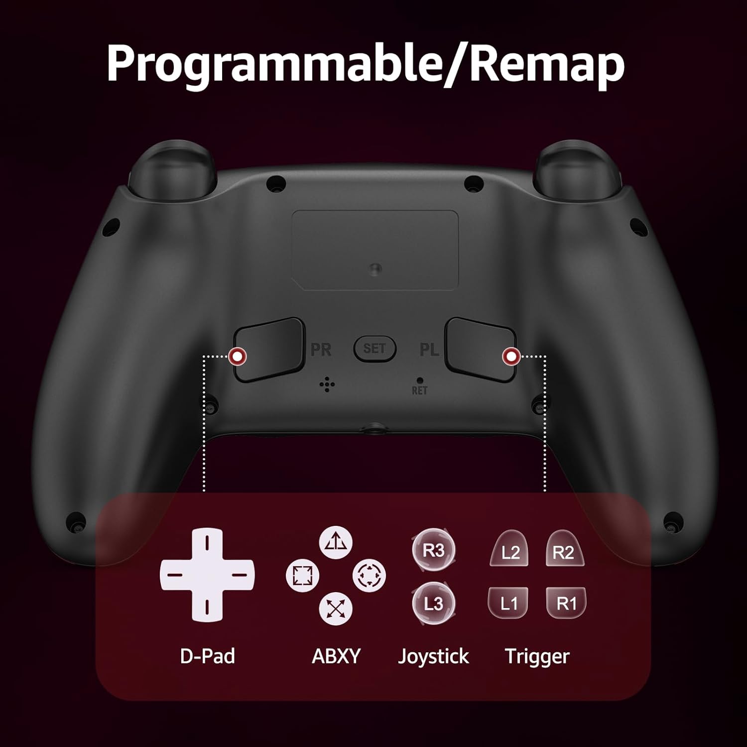 Controller for PS-5, Gaming Controller for PC with Hall Effect, Programmable/Remap/Turbo, Dual Vibration, 3.5Mm Audio Jack, 6-Axis Motion Control Gamepad with Speaker(Black)