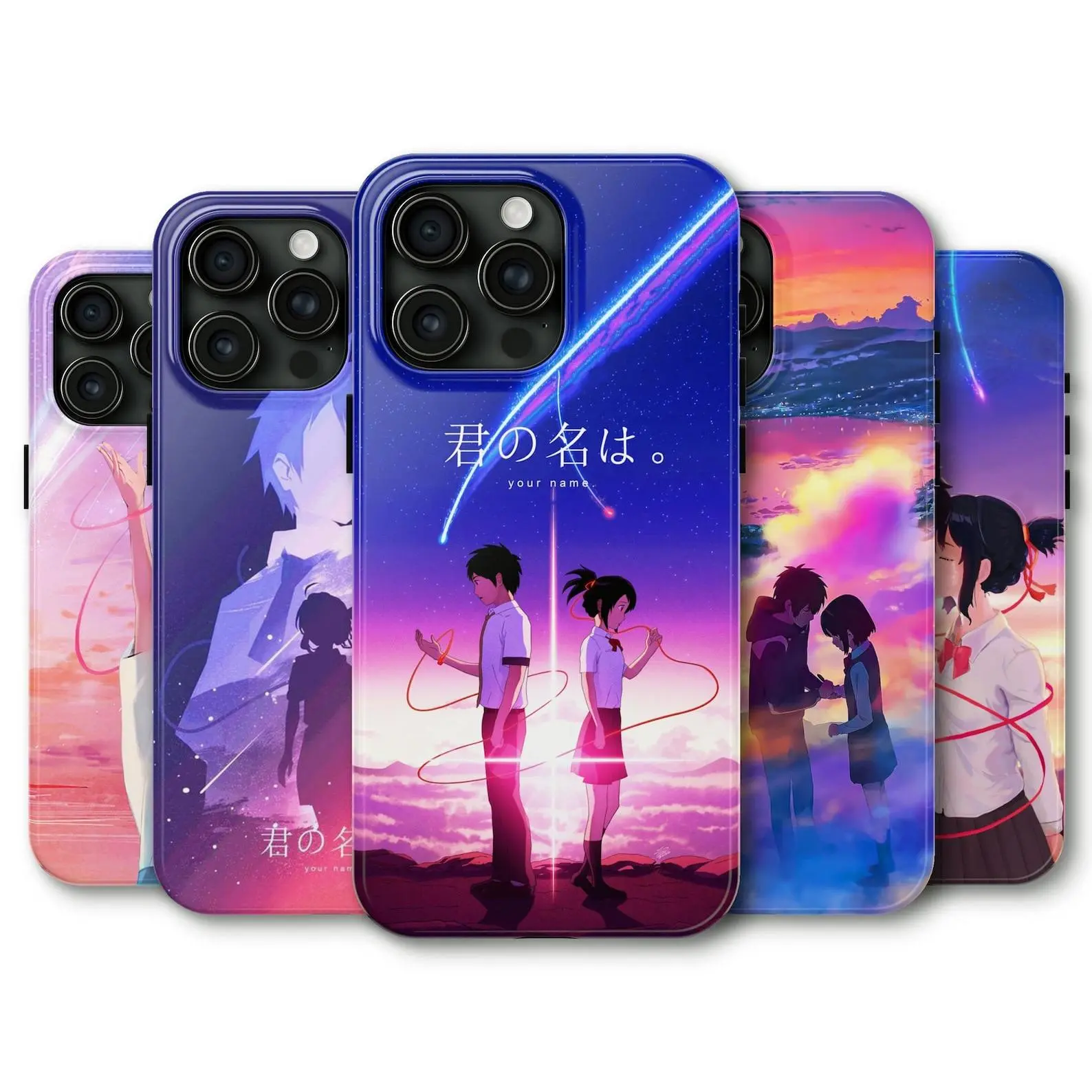"Your Name" anime-style phone case, compatible with the iPhone 11–17 Pro Max/Plus series and Samsung Galaxy S23–S25 series.
