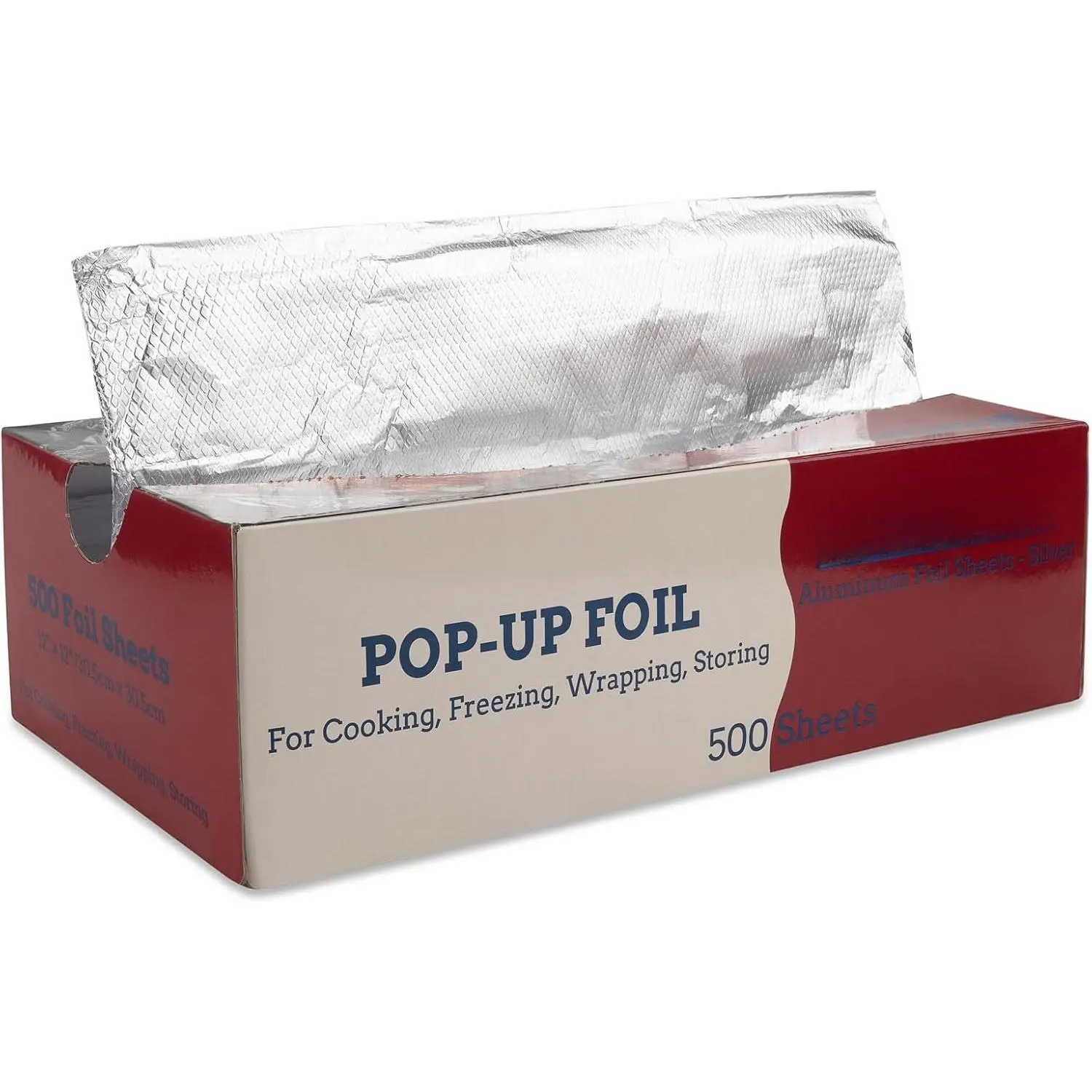 Foil Sheets, 500 Sheets, 12 x 12inch/sheet, Precut  Foil Wraps, Pop-Up Interfolded Foil Sheets for Baking, Grilling, Roasting, Cooking or Storing , Large,