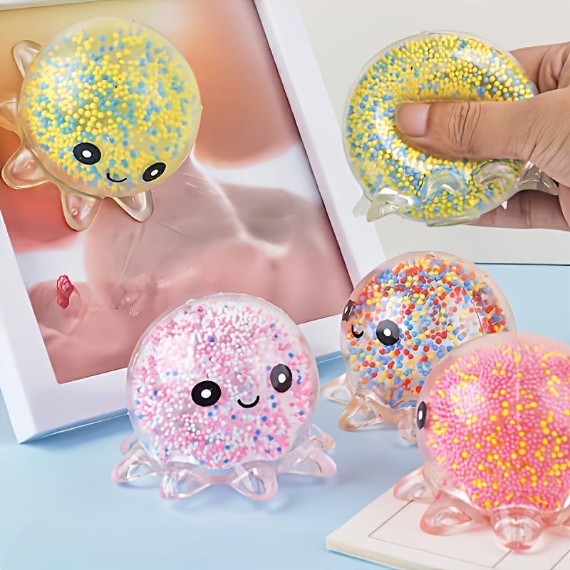 3 Cute Octopus Soft Stress Balls - Colorful Beads Suitable for Children and Adults, Christmas, Halloween, Thanksgiving Gifts, Toys |   Colorful soft balls |   Transparent ball, random color