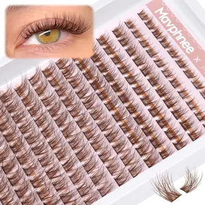 168 Pcs Natural Lash Clusters, Soft Comfortable Individual Eyelashes, Comic Style, Invisible Thread, D Curl, 8-16mm DIY Volume Lashes Clusters