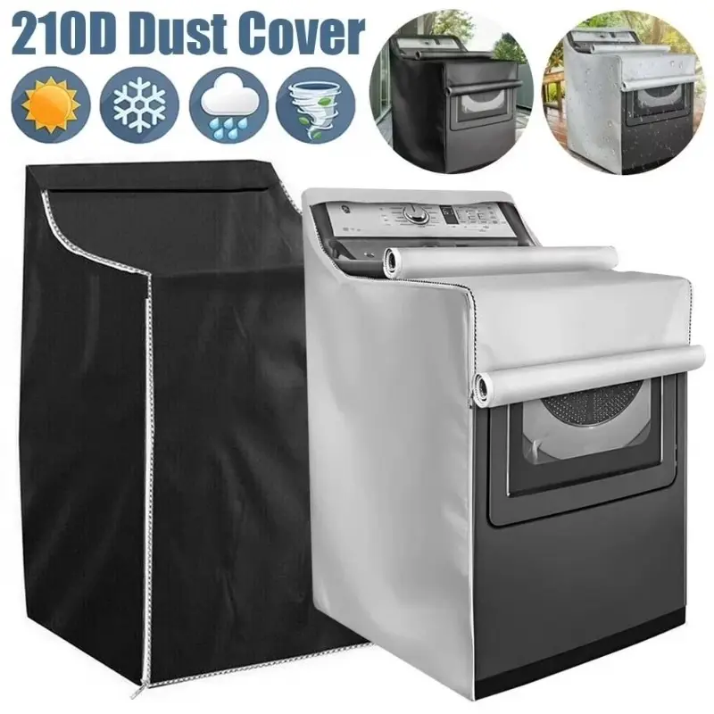 Waterproof Washer Dryer Cover with Zipper for Front Top Load Machine Washing Machine Cover Laundry Dryer Protect Cover Dustproof