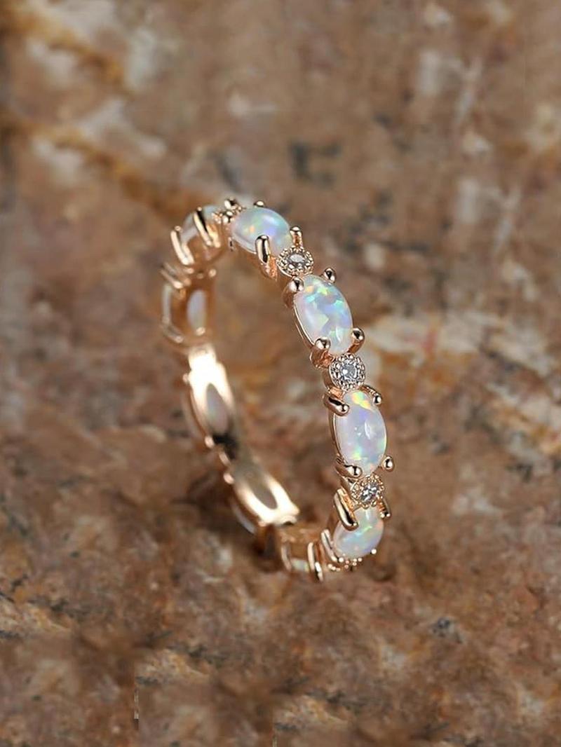 Women's Elegant Artificial Gemstone Decor Ring, Princess Ring,  Rings for Women,  Fashion Promise Ring for Party, Daily Decor, Trendy All-match & Exquisite Jewelry for Birthday Gift