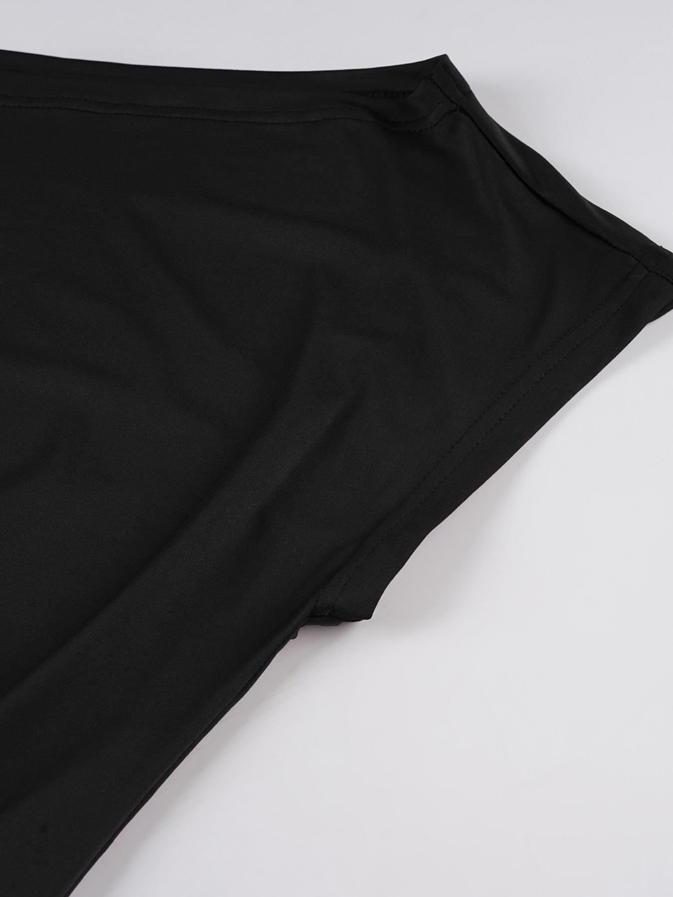 Asymmetrical Batwing Sleeve Off-Shoulder Women's Casual Dress, Trendy Summer Street Style Solid Bodycon Dress for Ladies (without belt)