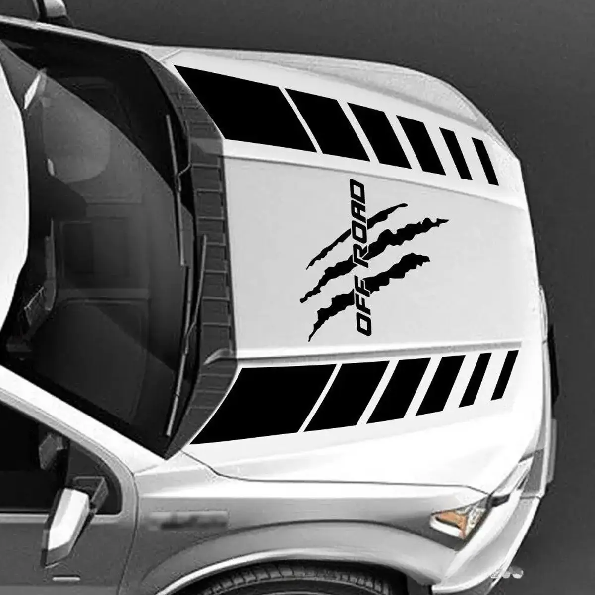 3-piece off-road racing hood stripe self-adhesive decals, Truck stickers, with multiple color options, waterproof, sunproof, impact-resistant, suitable for cars, SUVs, trucks, the best choice for outdoor off-road enthusiasts