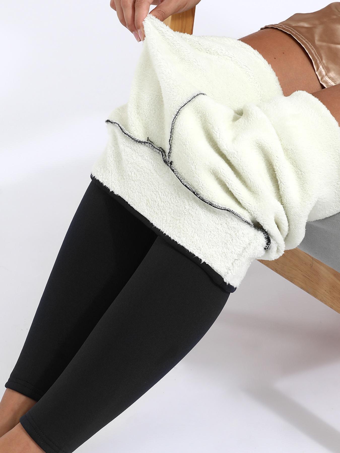 Winter Women's High Waist Sports Tummy Control Leggings, Casual Soft Fleece-Lined High Stretch Warm Pants, Gym Clothes, Ladies Sportswear for Indoor Outdoor Wear, Leggings for Women, fleece-lined, High Waisted Leggings