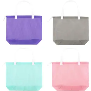 4Pieces Cute Mesh Pool Tote Bags,Mesh Beach Bags With Drawsting For Swim,Travel,Party(Gift)