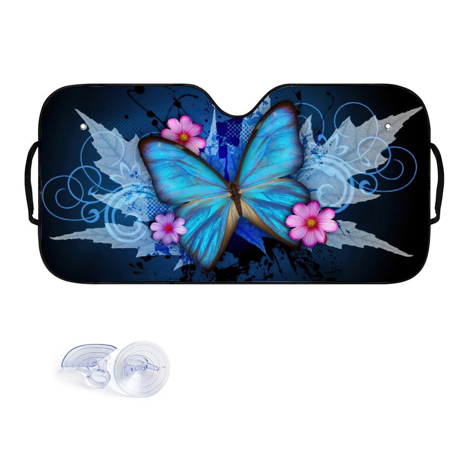 Butterfly & Flower Pattern Car Window Tint, 1 Count Universal Car Window Protector, Car Accessories for Girls Women Car Gift, Car Accessories, Car Essentials, Car Sunshade Tools, Car Window Shades