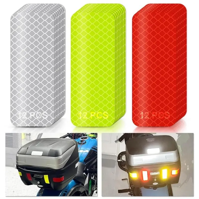 Reflective Stickers, 36 PCS High Visibility Reflective Tape Waterproof Reflective Strips Bulk Safety Reflective Tape for Car Bike Trailer Helmet Mailbox Bag, Automotive Accessories, 1.18 x 3.15 Inch