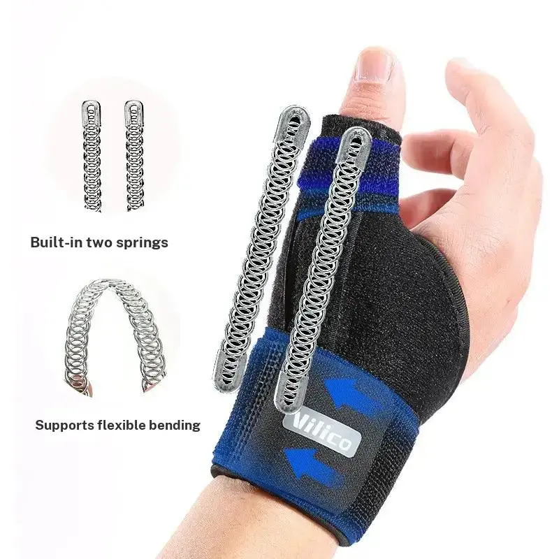 Outdoor protective gloves with adjustable compression and fixed straps to prevent sprains and protect fingers