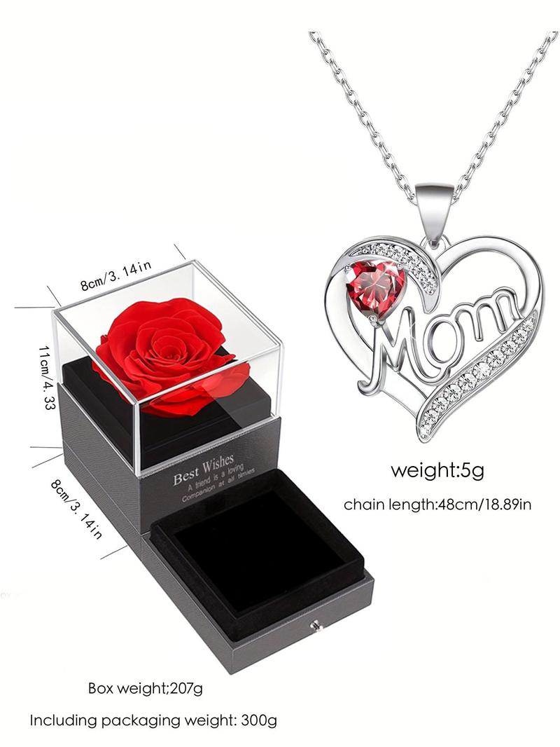 Heart Design Pendant Necklace As Gift, Hollow out Rhinestone Decor Necklace with Box, Fashion Dainty Jewelry Accessories for Women, Mother's Day Gifts, Gift Set for Mothers, Gifts for Her