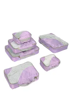 6-piece travel pouch set, large luggage organizing bag, zipper pouch for clothing and underwear, suitable for travel and family use