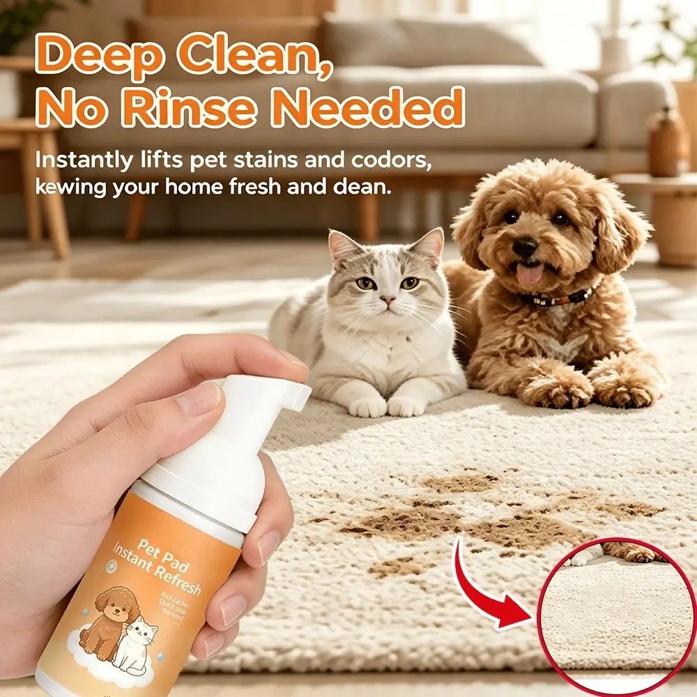 Pet urine stain removal foam - odor removing and brightening fabric care, applicable to all pet blankets and furniture finishes, can remove old and new urine stains, leaving no sticky residue, to prevent re marking