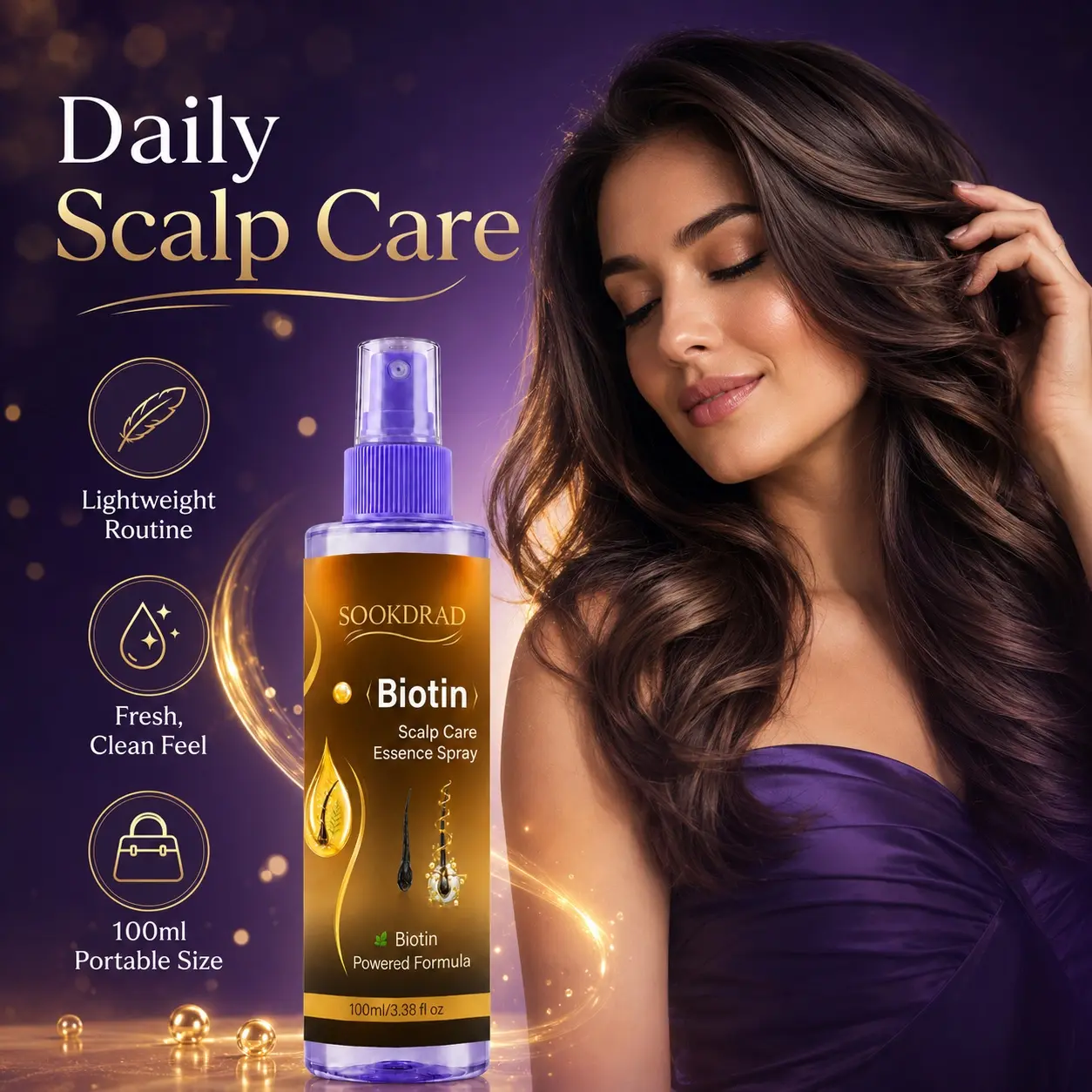 Biotin Scalp Care Essence Spray, Biotin, scalp care, scalp, 100ml/3.38fl oz