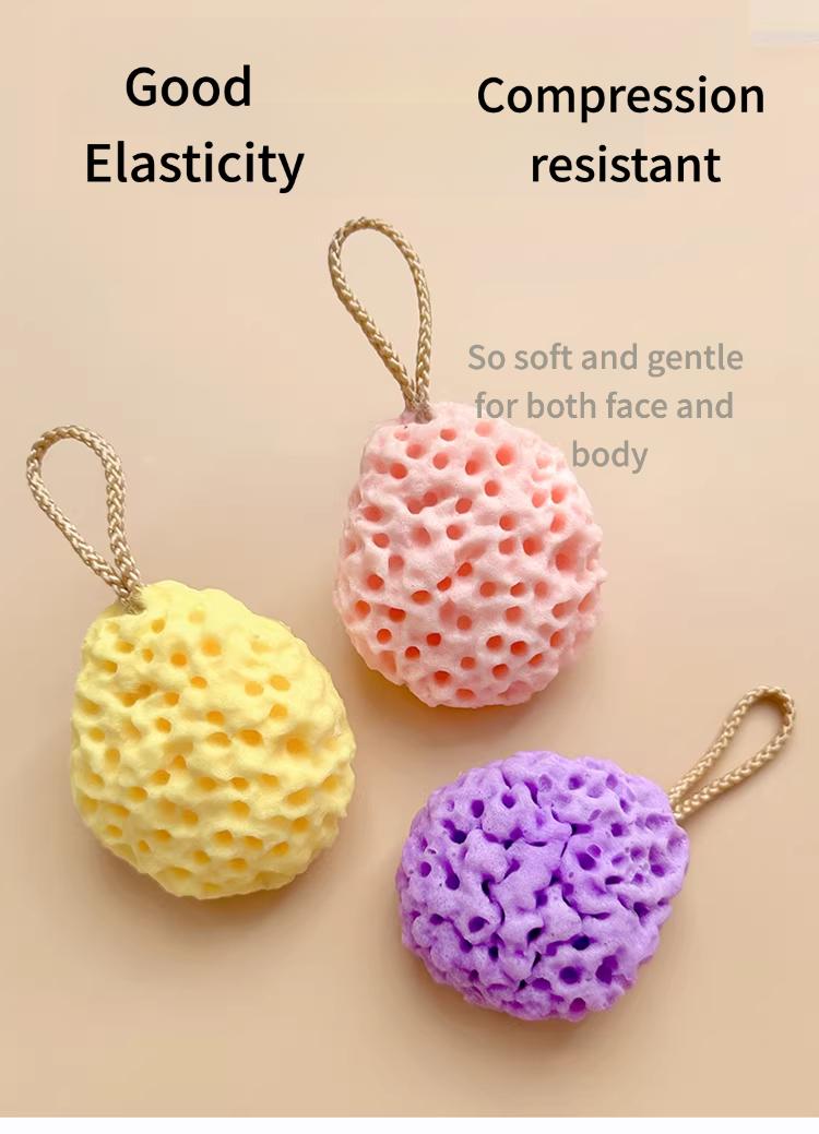 Cheese-shaped honeycomb bath sponge, extra-large soft bath brush, expands when wet to produce rich foam, durable and not easily disintegrated body exfoliator