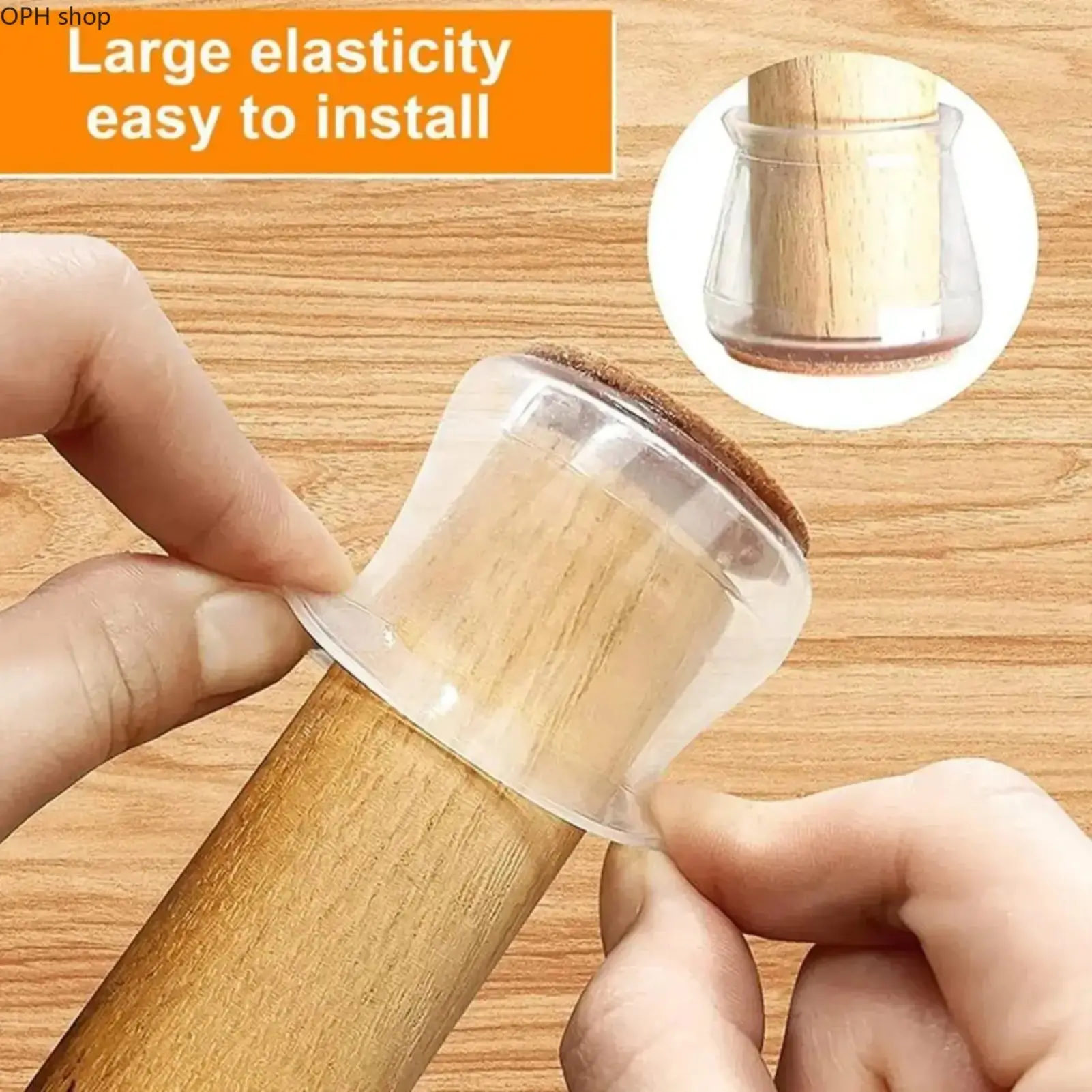 Chair Leg Rubber Felt Floor Protector Pads - Polyester-Silicon Blend, Anti-Scratch, Noise-Reducing, Smooth-Sliding Covers for Hardwood, Tile, Ceramic Floors - Restaurant, Patio Household Furniture Accessories, Easy To Clean, Round/Square