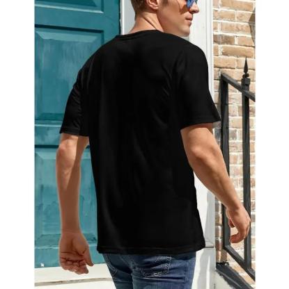 Vintage men's bus print short-sleeve T-shirt, comfortable and breathable casual shirt, perfect for everyday and party wear