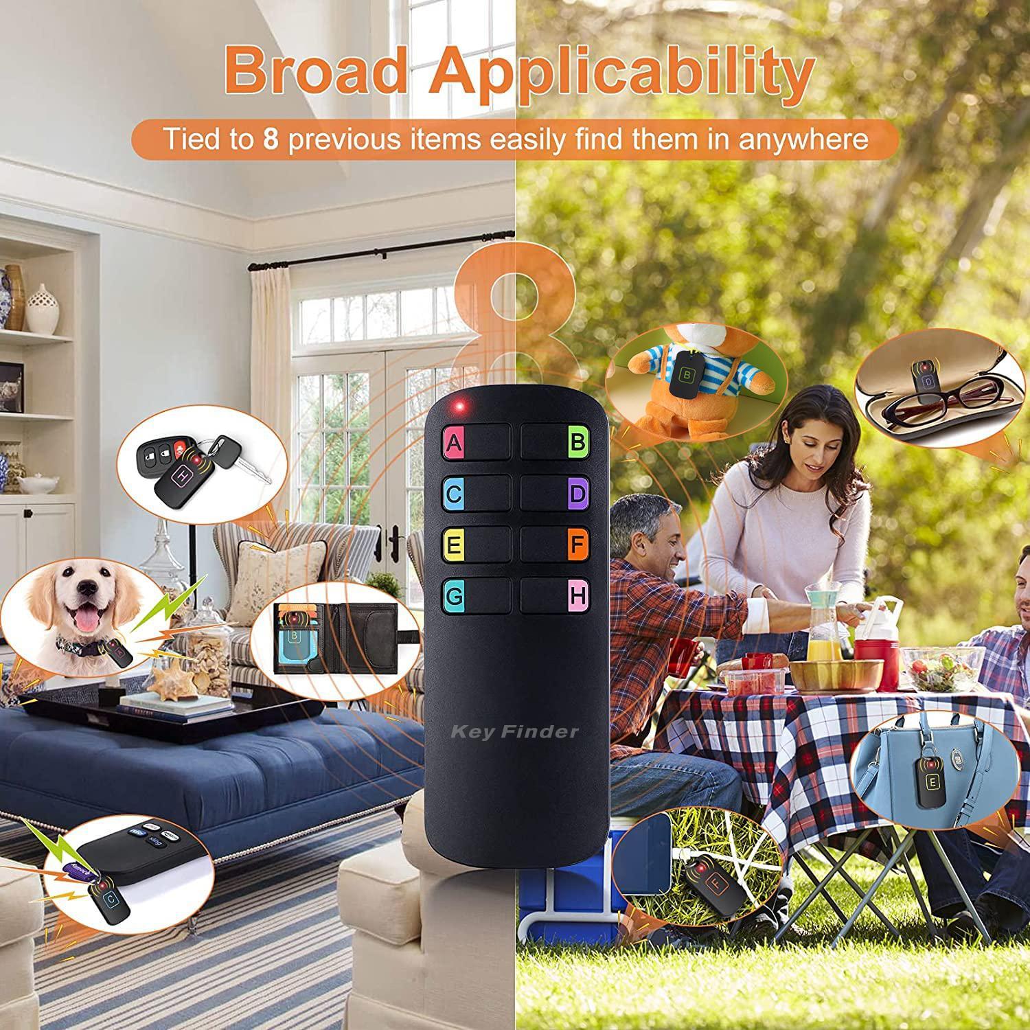 Wireless Key Tracker, 1 Box Key-Finder Locator with 1 Transmitter & 8 Receivers, Key Tracker for Finding Lost Keys, Remote, Wallet, Suitable for Elderly
