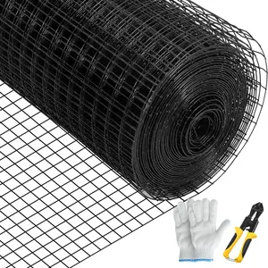 【DealsForYouDays】VEVOR Hardware Cloth, 36"x 50' 1" x 1" Mesh Size, Galvanized Steel Vinyl Coated 16 Gauge Chicken Wire Fencing with A Cutting Plier A Pair of Fabric Gloves, for Garden Fencing Pet Enclosures,