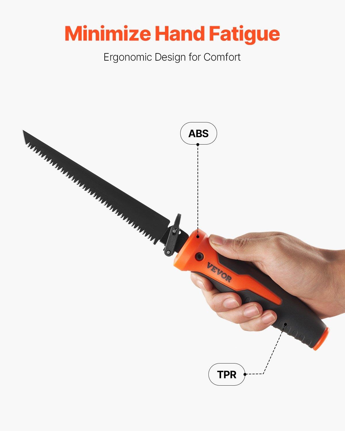 VEVOR Jab Saw, 6 in Keyhole Saw with Soft Grip Handle, 8-In-1 Multi-Blades Drywall Jab Saw, Sharp Jab Saw with Triple Ground Teeth, for Cutting Drywall Wood Metel Plastic Plywood Wallboard Thin Sheet