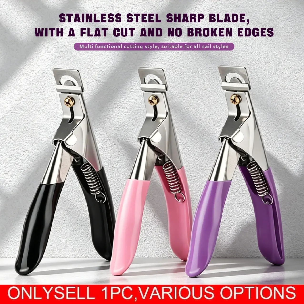 Stainless Acrylic Nail Clippers-False Nail Trimmer, Straight Edge French-Style Scissors, Acrylic Nail Clipper, Manicure False Nail Tip Cutter - Nail tip Clippers Cutters