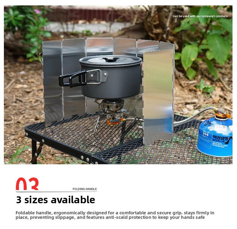 Outdoor aluminum alloy windshield burner stove windshield folding portable 9-piece mini picnic camping equipment