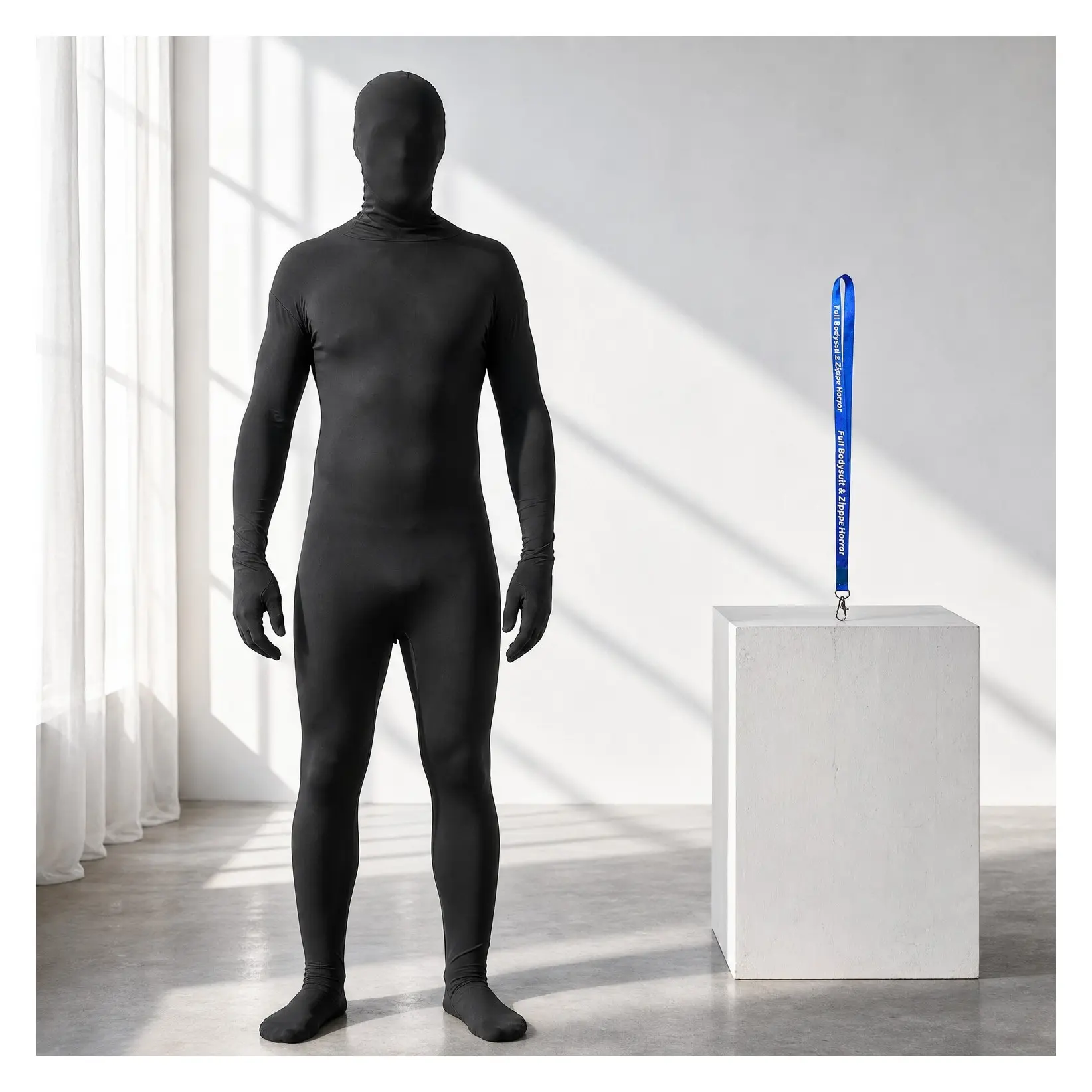 Unisex Spandex Stretch Zentai Bodysuit Costume with Zipper Helper for Adults, Disappearing Man StyleGift