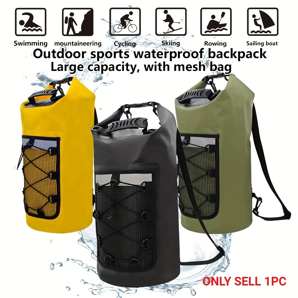 Dry Bag, Waterproof  Floating Backpack 20L - Large Floating Dry Bag for Kayaking, Travel, Hiking, Fishing, Camping, Motorcycles & Beach, Heavy-Duty Roll Top Men/Women