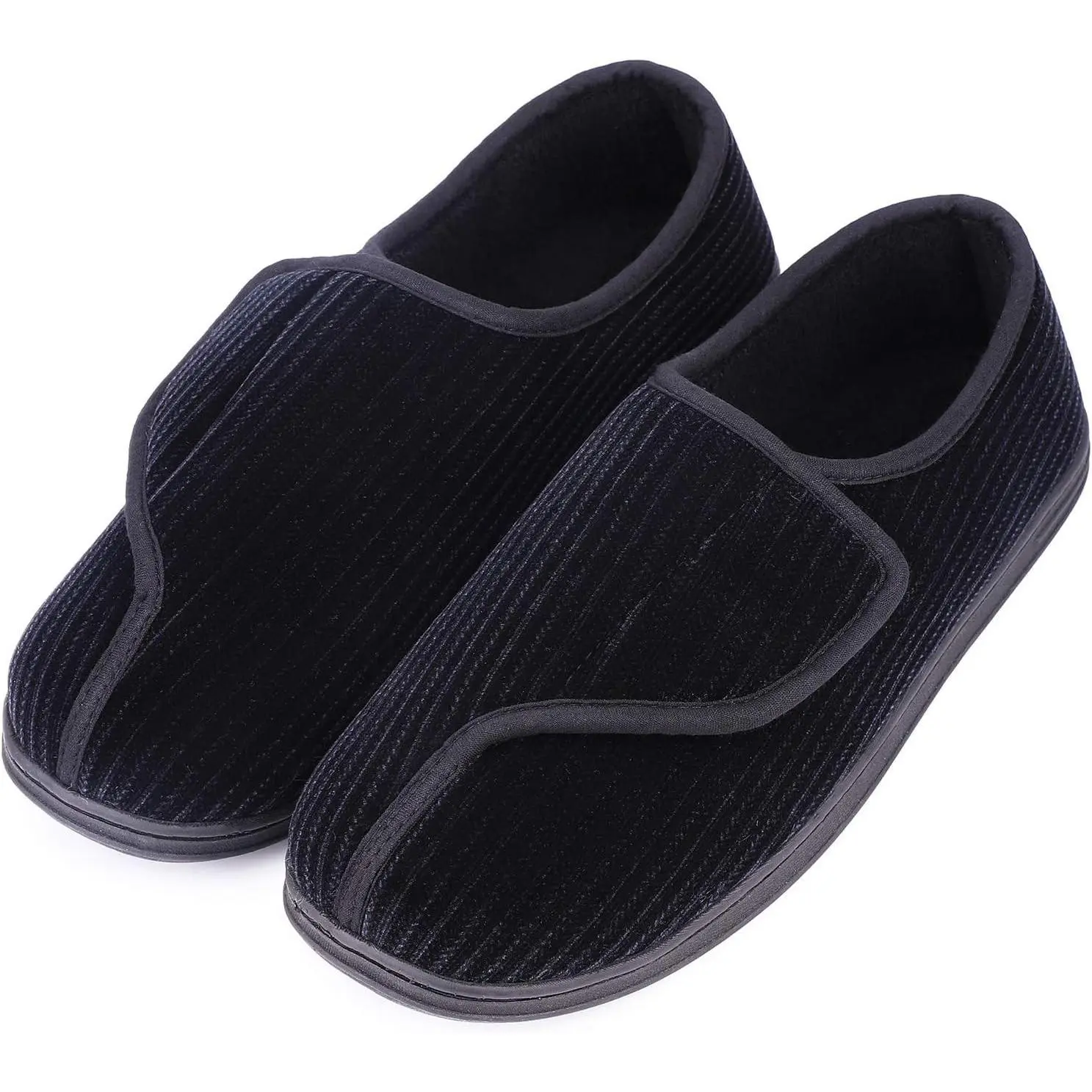 Men's Memory Foam Diabetic Slippers Comfy Warm Plush Fleece House Shoes for Arthritis Edema Swollen FeetGift