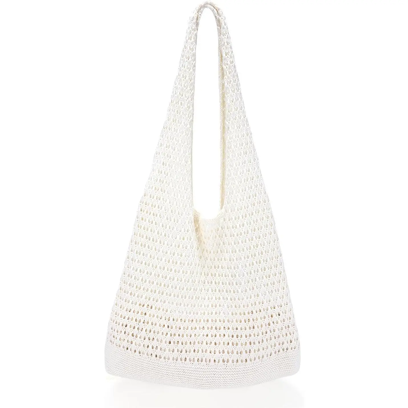 Women's Lightweight Polyester Crochet Tote - Fashionable Bohemian Hobo Shoulder Bag for  Everyday Use, Summer Beach Necessities,  Shopping