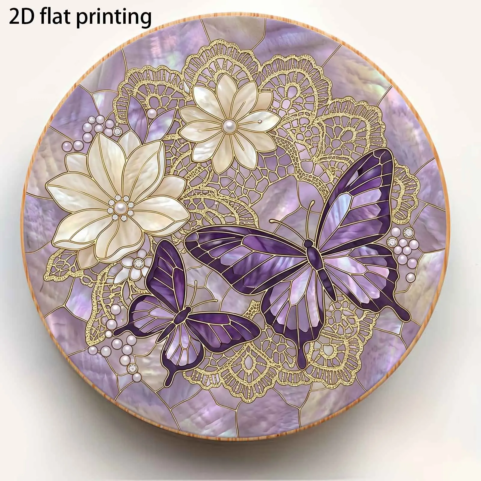 Luxury Lace Pearl Butterfly Mother-Of-Pearl Floral Faux Enamel Magnet, Magnetic Wall Decor, Bottle Opener, Home Decoration