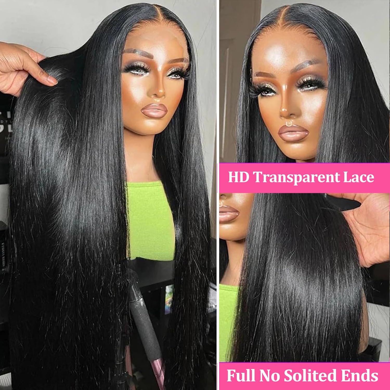 Bling Hair 180% Bone Straight 360 HD Full Lace Frontal Human Hair Wigs  For Woman Cheap Brazilian 13X6 13x4 Lace Front Human Hair Wig Smooth Pre Plucked 12-36 Inch Wholesale
