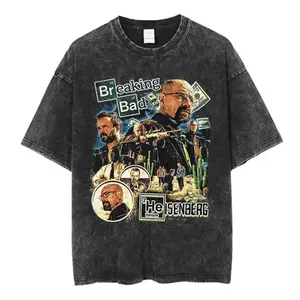 "Breaking Bad Inspired Collage" Graphic T-Shirt Retro Streetwear Soft Cotton Crew Neck Short Sleeve Unisex Casual Daily Top Multiple Color Options Trendy TV Show Outfit For All Seasons birthday gift