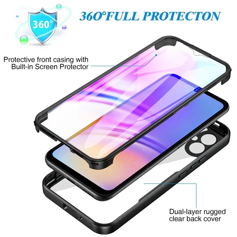Shockproof Full Coverage Phone Case for Samsung Galaxy A03 164 US A03S 166 Europe A13 4G A23 A33 A53 A73 5G  360° Protective Cover for Samsung A53 Transparent Screen Protector, Anti-Drop Armor Case
