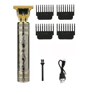 Professional Cordless Hair Trimmer - T-Blade Close-Cutting, Washable, High-Speed Copper Motor for Men's Beard & Hairline Detailing